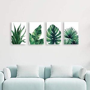 New 4 Pcs Botanical Green Posters Prints Wall Art